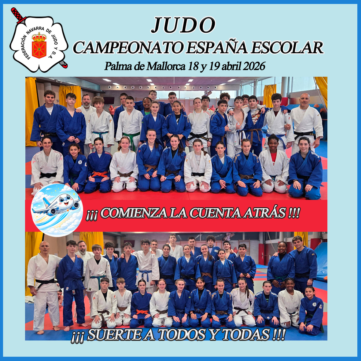 AGENDA COMPETICI&Oacute;N - CAMPEONATO ESPA&Ntilde;A DE JUDO ESCOLAR. Palma de Mallorca 17 al 19 abril 2026